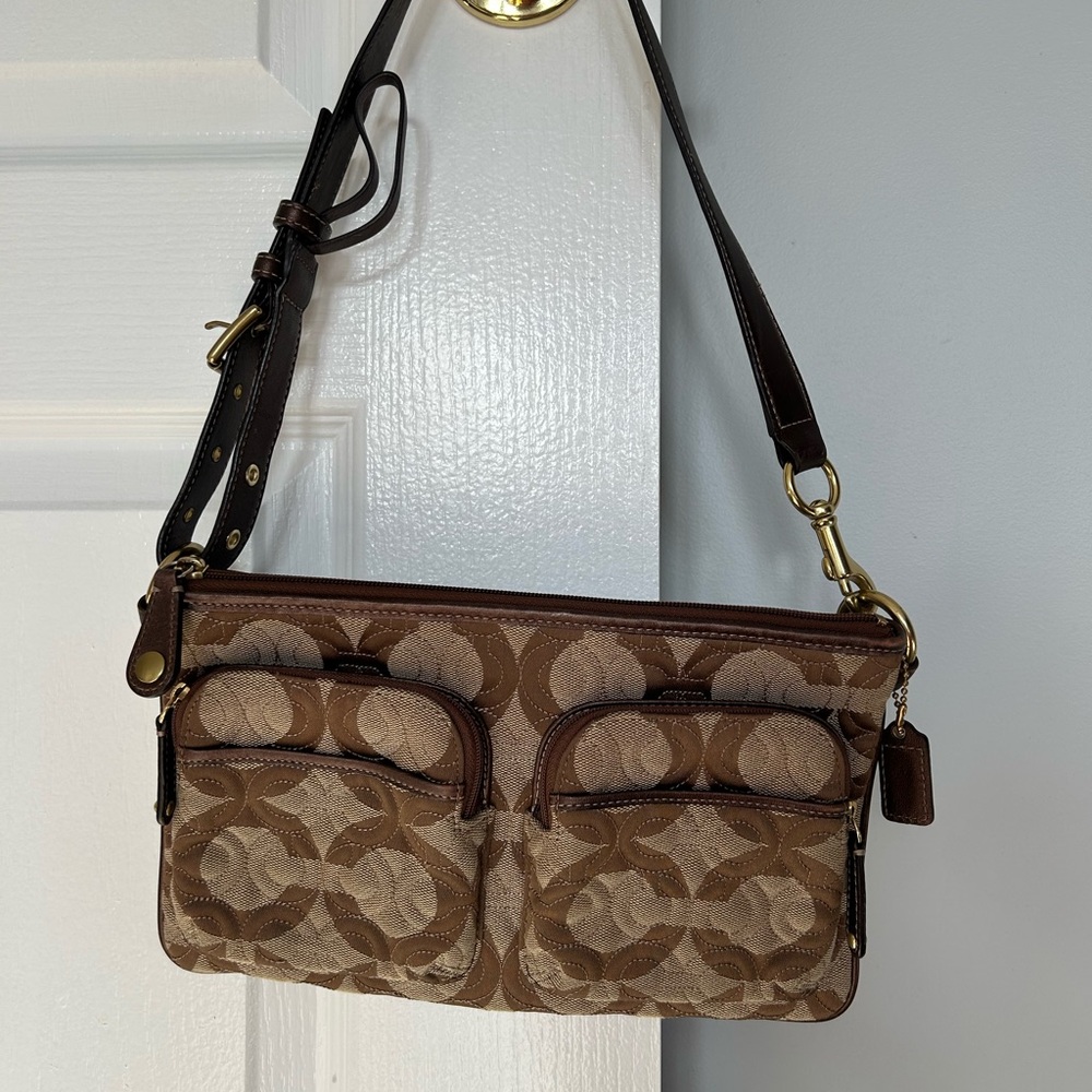 Coach Brown and Tan Crossbody Bag